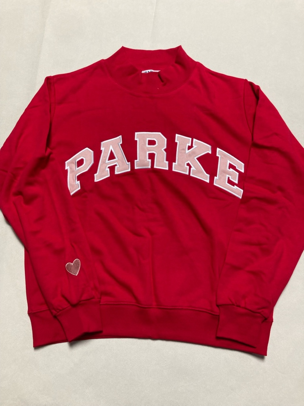 Parker Red Sweatshirt with Applique Logo